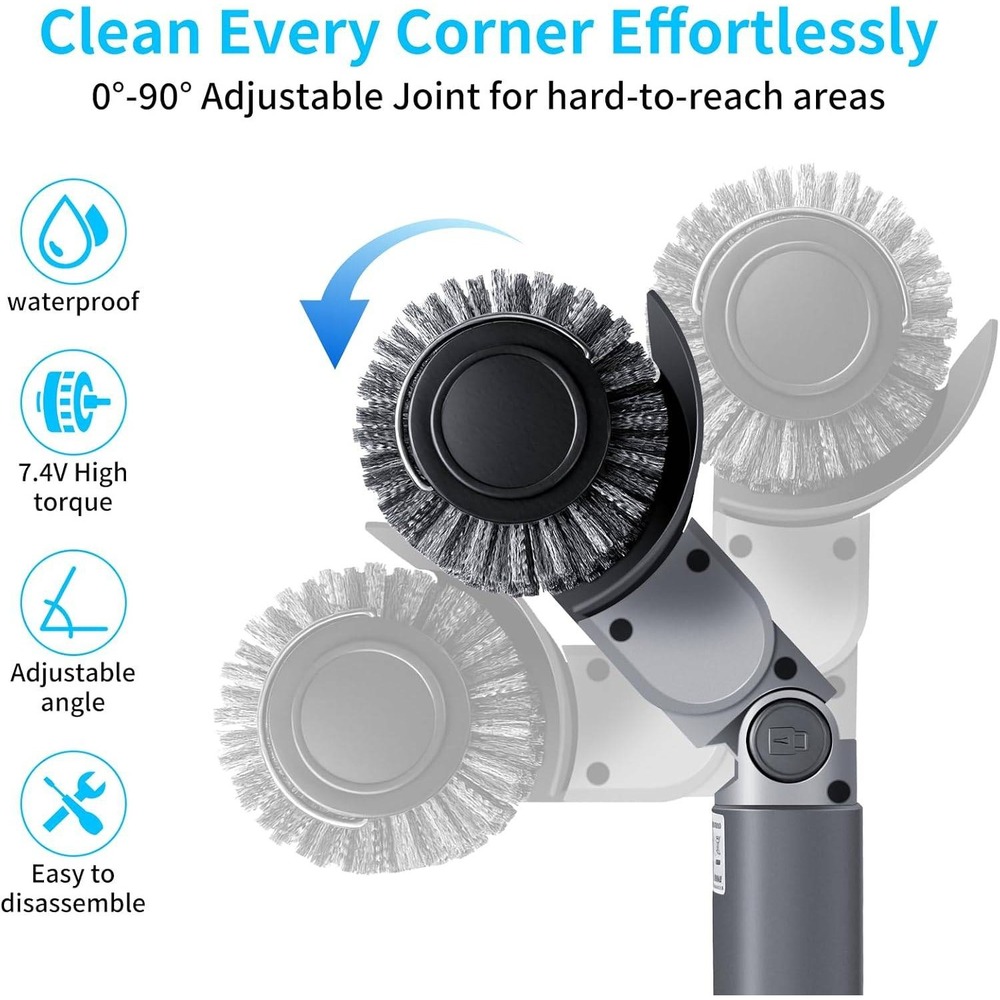 FLYSH Electric Grill Brush Home OS Grey Cordless Motorized Cleaner BBQ Tool - Picture 7 of 8